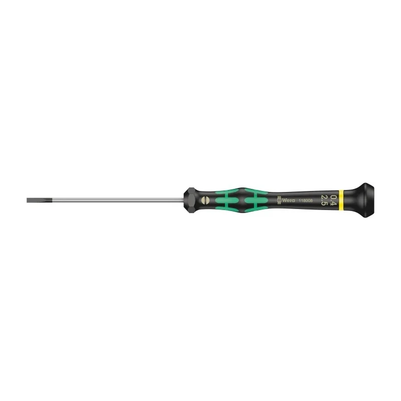 Wera Precision Screwdriver, 80 mm Blade Length, 177 mm Overall Length, Insulated, 0.8 mm Tip Thickness 05118008001