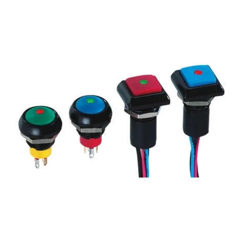 APEM IP Series Illuminated Momentary Push Button Switch, Panel Mount, 13.6 mm Cutout, SPST, Red LED, IP67, 24 V IPC3FAD2LOS