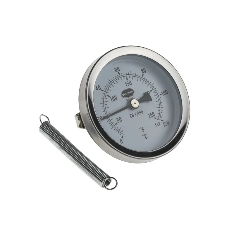 RS PRO Temperature Gauge Dial Thermometer Steel Case 66 mm 120°C Threaded Connection 324-8558