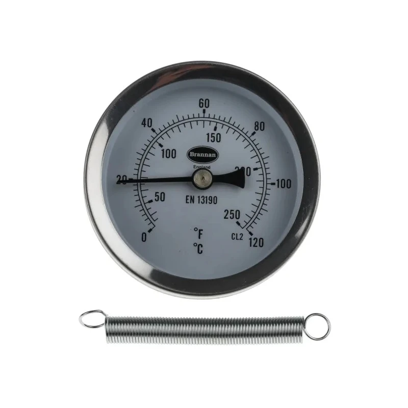 RS PRO Temperature Gauge Dial Thermometer Steel Case 66 mm 120°C Threaded Connection 324-8558
