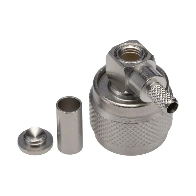 Radiall N Series Coaxial Connector Cable Male N Connector, 50 Ω, Right Angle Body Crimp R161182000W