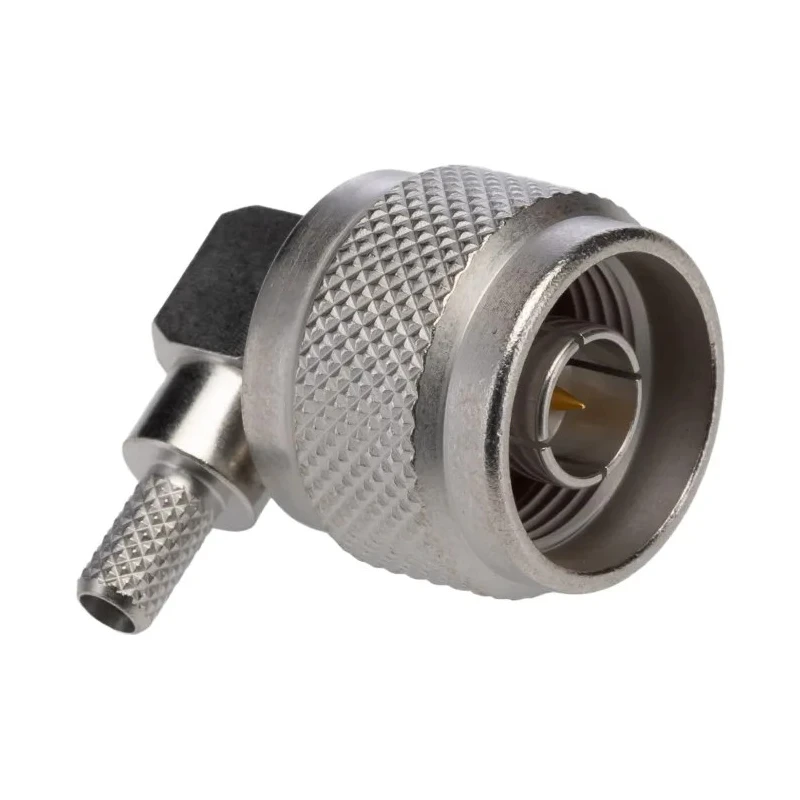Radiall N Series Coaxial Connector Cable Male N Connector, 50 Ω, Right Angle Body Crimp R161182000W
