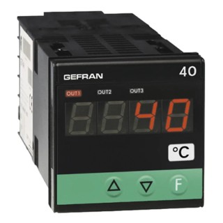 Gefran Front Panel Temperature Indicator 1 Input 2 Outputs 5A Max, Triac 20 to 240 Vac ±10%, Relay 40T-48-4-00-RR-0-0-0-0