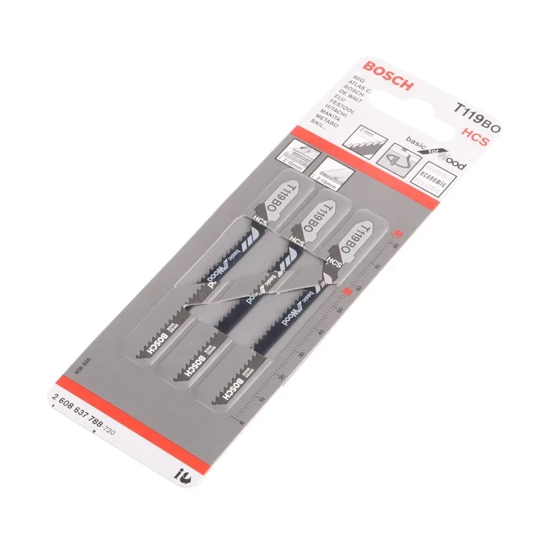Bosch Jigsaw Blade 13 Teeth Per Inch Wood Cutting 56 mm HCS T119BO 2608637788