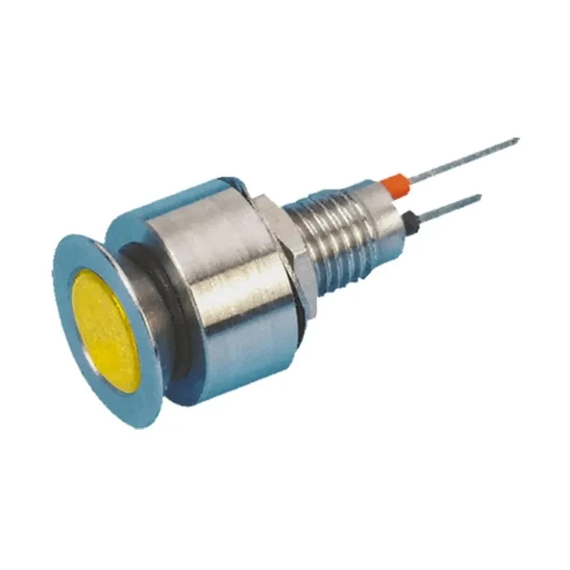 Marl Yellow Panel Mount Indicator 24V DC 20mA Flush Silver Bezel 520-325-22