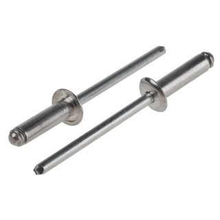 POP Aluminium Blind Rivet 4 mm Dome Head Plain Finish Steel Mandrel TAPD512BS