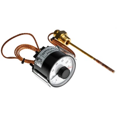Jumo Capillary Thermostat, +120 °C Max Changeover Contact, 1P, 10 A 608501/2160-818-02-2000-873-6-104-96-46-150-20/000