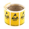 RS PRO Yellow Vinyl ESD Label Earth Bonding Point Self-Adhesive 300 mm x 150 mm 364-3622