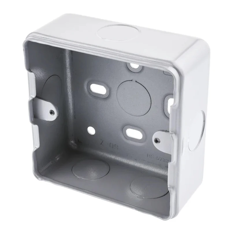 MK Electric Metal Clad Silver Matt Aluminium Back Box, Surface Mount, 1 Gang, 86mm x 86mm x 38mm K8891 ALM