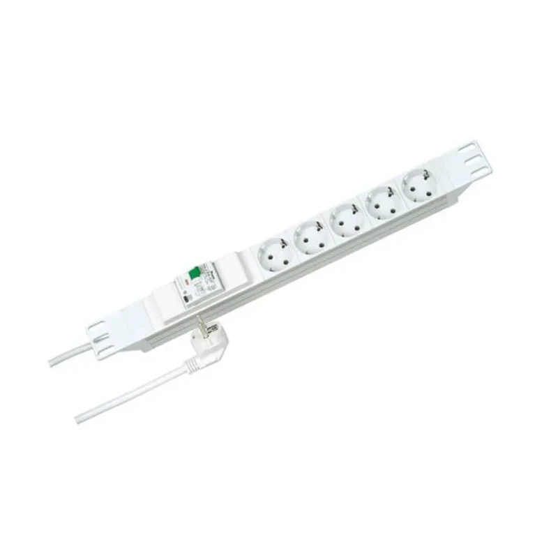 Kopp Extension Socket 5 Sockets Type F German Schuko Aluminium Alloy Jacket 2m Lead 16A 250V ac 9385.0401.2