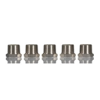 Legris LF3000 Series Pneumatic Fitting Male/Female Brass Threaded Connection R 1/2 Male to G 3/8 Female Nickel 0904 17 21