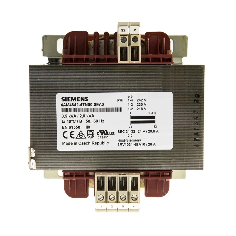 Siemens 2.5 kVA DIN Rail Transformer, 230 V Primary, 24 V and 42 V Secondary, Screw Clamp Termination 4AM4842-4TN00-0EA0