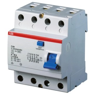 ABB F200 Series Residual Current Circuit Breaker 25A 4-Pole 300mA Type A 400V AC 2CSF204101R3250 - F204A-25/0.3