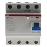 ABB Residual Current Circuit Breaker 63A 4-Pole 300 mA Type A 0.3A 400V AC F200 Series 2CSF204101R3630 - F204A-63/0.3