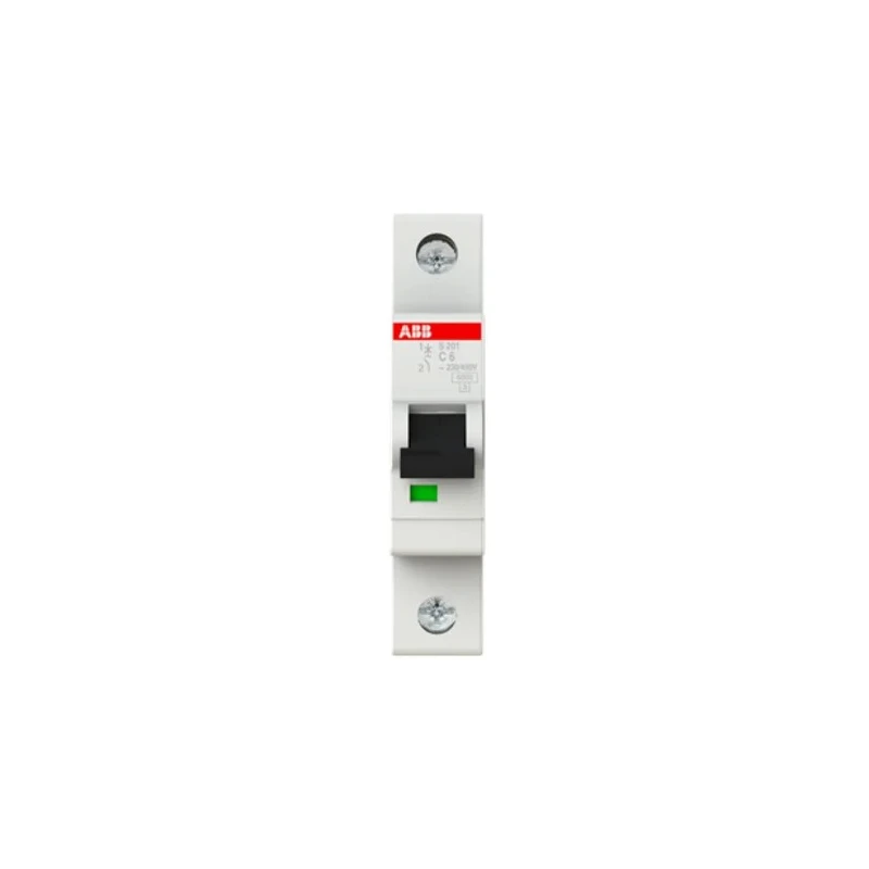 ABB Miniature Circuit Breaker 1-Pole 6A Type C 253V AC 72V DC Thermal Tripping 2CDS251001R0064 S201-C6