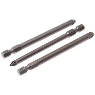 Bosch Hex Pozidriv Screwdriver Bit Set, 3 Pieces, Sizes PZ1, PZ2, PZ3, 89mm Length 2607001761