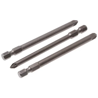 Bosch Hex Pozidriv Screwdriver Bit Set, 3 Pieces, Sizes PZ1, PZ2, PZ3, 89mm Length 2607001761