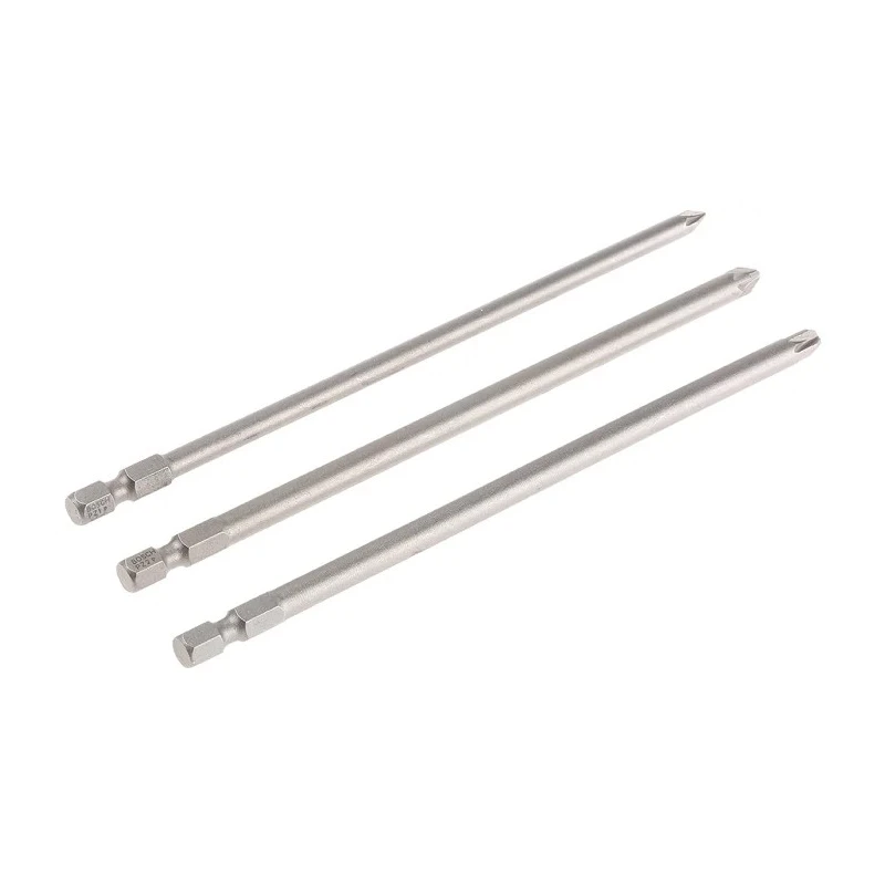 Bosch Hex, Pozidriv Screwdriver Bit Set, 3 Pieces, Sizes PZ1, PZ2, PZ3, 152mm 2607001762