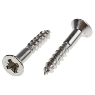 RS PRO Pozidriv Countersunk Stainless Steel Wood Screw Plain Metric Thread 20mm Length 483-3090