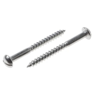 RS PRO Stainless Steel Slot Round Head Metric Thread Wood Screw 40mm Length 483-3078