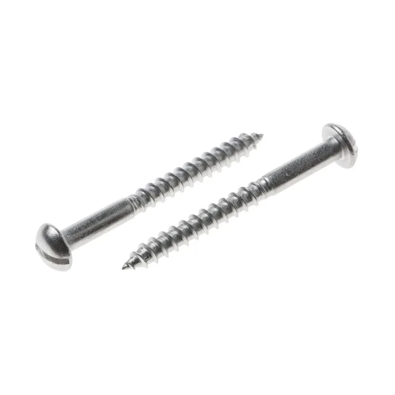 RS PRO Stainless Steel Slot Round Head Metric Thread Wood Screw 40mm Length 483-3078