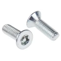 RS PRO Bright Zinc Steel Countersunk Tamper Proof Security Screw M4 x 12 mm 482-8183
