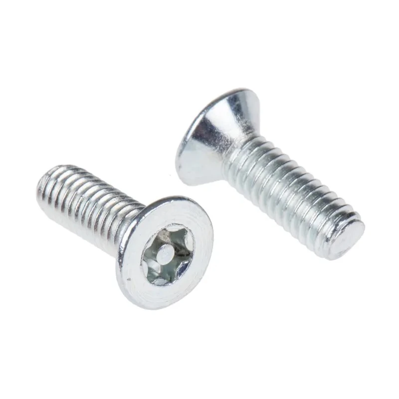 RS PRO Bright Zinc Steel Countersunk Tamper Proof Security Screw M4 x 12 mm 482-8183