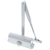 Briton Silver Steel Overhead Door Closer Adjustable Strength Fire Door Compatible 950mm Width 60kg Max 180° Opening 121CE.SES