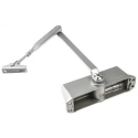 Briton Silver Steel Overhead Door Closer Adjustable Strength Fire Door Compatible 950mm Width 60kg Max 180° Opening 121CE.SES