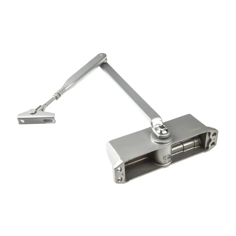Briton Silver Steel Overhead Door Closer Adjustable Strength Fire Door Compatible 950mm Width 60kg Max 180° Opening 121CE.SES