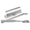 Briton Silver Steel Overhead Door Closer Adjustable Strength Fire Door Compatible 950mm Width 60kg Max 180° Opening 121CE.SES