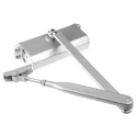 Briton Silver Steel Overhead Door Closer Adjustable Strength Fire Door Compatible 950mm Width 60kg Max 180° Opening 121CE.SES