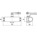 Briton Silver Steel Overhead Door Closer Adjustable Strength Fire Door Compatible 950mm Width 60kg Max 180° Opening 121CE.SES