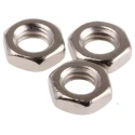 RS PRO Nickel Brass Hex Nut M6 Half, DIN 439 B, Nickel Plated Brass 483-0423