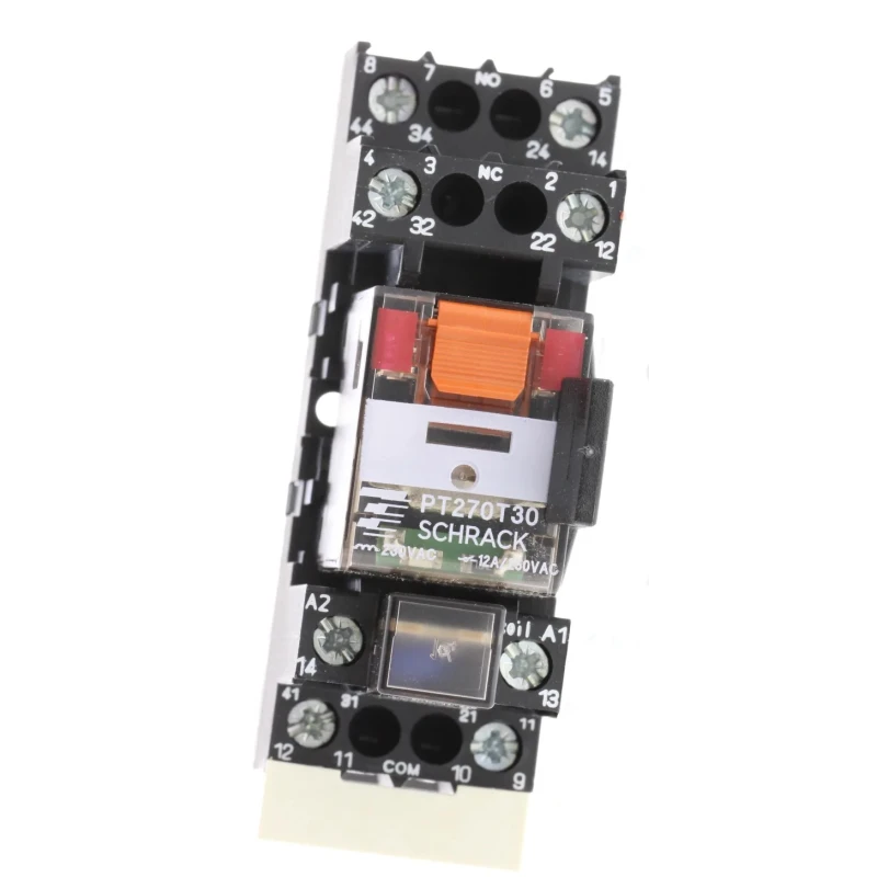 TE Connectivity DIN Rail Power Relay 230V AC Coil 12A Switching Current DPDT PT2S7TD0 6-1415074-1