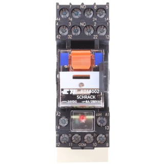 TE Connectivity DIN Rail Power Relay 24V dc Coil 6A Switching Current 4PDT PT5S8LC4 6-1415075-1