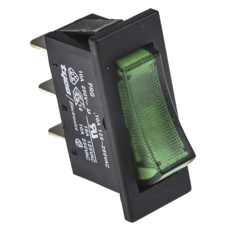 TE Connectivity Illuminated SPST On-Off Rocker Switch Panel 10A 28V DC Polyamide 66 Housing 1634202-6