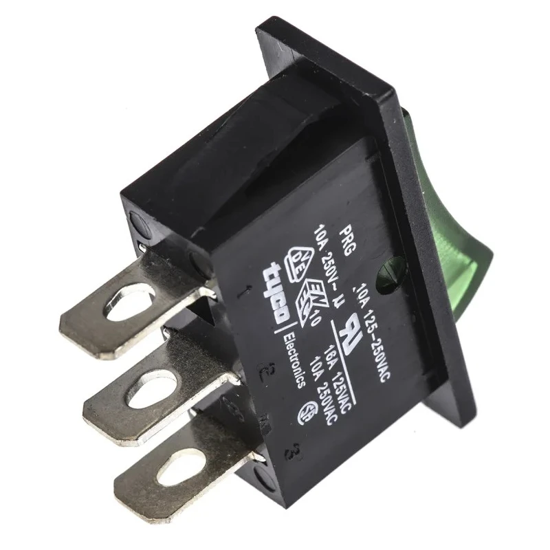 TE Connectivity Illuminated SPST On-Off Rocker Switch Panel 10A 28V DC Polyamide 66 Housing 1634202-6