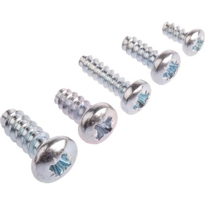 RS PRO Bright Zinc Steel Pan Head Self-Tapping Screw Thread Size 4, 6, 8, 10 Grade A2 Length 10mm 482-7528
