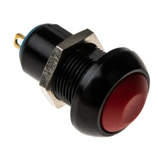 APEM IP Series Latching Push Button Switch, Panel Mount, Red Actuator, 12.9 mm Cutout, SPST, IP67, 24 V dc IPR1SAD6