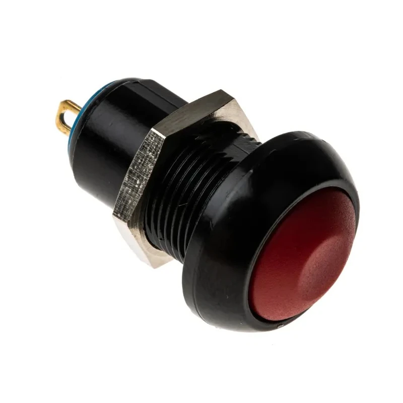 APEM IP Series Latching Push Button Switch, Panel Mount, Red Actuator, 12.9 mm Cutout, SPST, IP67, 24 V dc IPR1SAD6