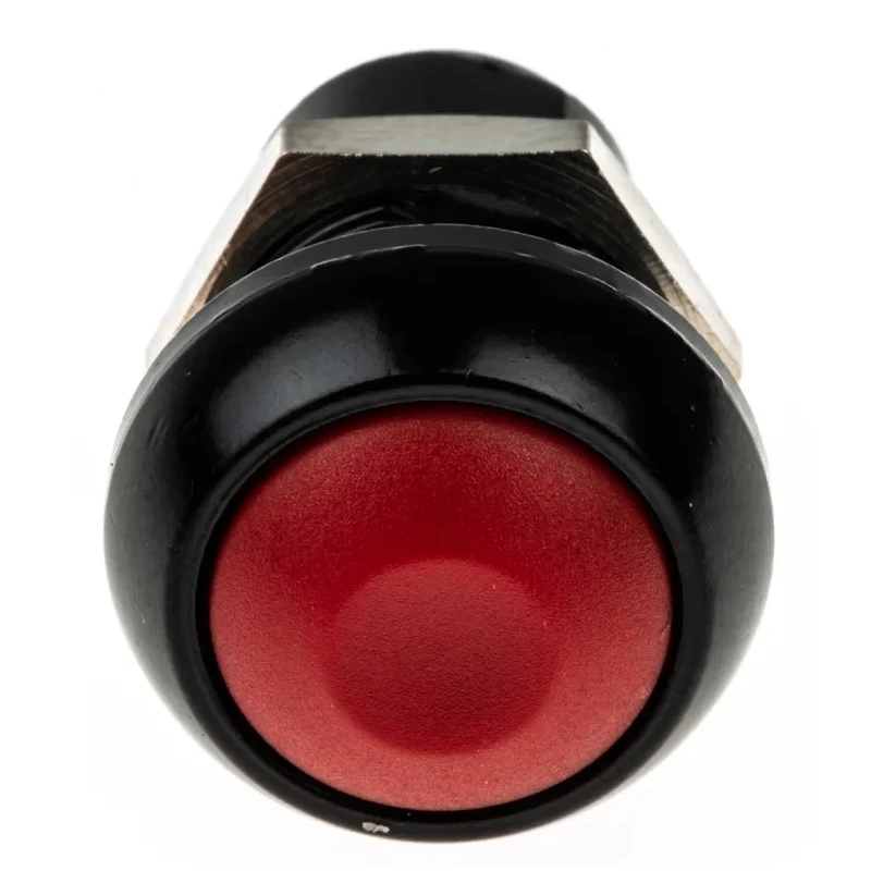 APEM IP Series Latching Push Button Switch, Panel Mount, Red Actuator, 12.9 mm Cutout, SPST, IP67, 24 V dc IPR1SAD6