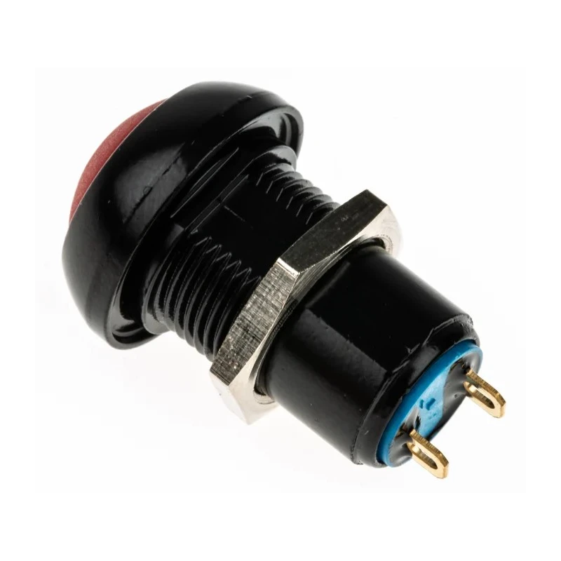 APEM IP Series Latching Push Button Switch, Panel Mount, Red Actuator, 12.9 mm Cutout, SPST, IP67, 24 V dc IPR1SAD6