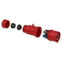 Schneider Electric Mureva IP44 Red Cable Mount 3P+N+E Straight Industrial Power Connector 32A 415V 