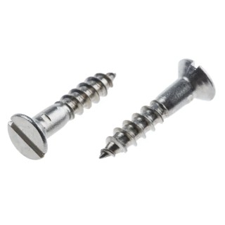 RS PRO Slot Countersunk Stainless Steel Wood Screw Metric Thread 25 mm Length 483-2918