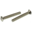 RS PRO Slot Raised Countersunk Brass Machine Screw M3.5 25 mm Nickel Finish 482-9568