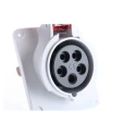 Schneider Electric Panel Mount Industrial Power Connector 16A 415V IP44 Red 3P+N+PE Mureva 