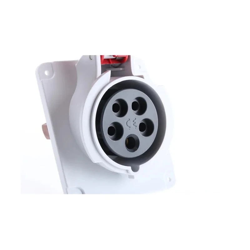 Schneider Electric Panel Mount Industrial Power Connector 16A 415V IP44 Red 3P+N+PE Mureva 