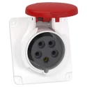 Schneider Electric Panel Mount Industrial Power Connector 16A 415V IP44 Red 3P+N+PE Mureva 