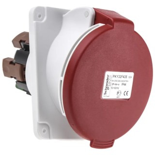 Schneider Electric Panel Mount Industrial Power Connector 3P+N+PE 32A 415V IP44 Red Mureva 